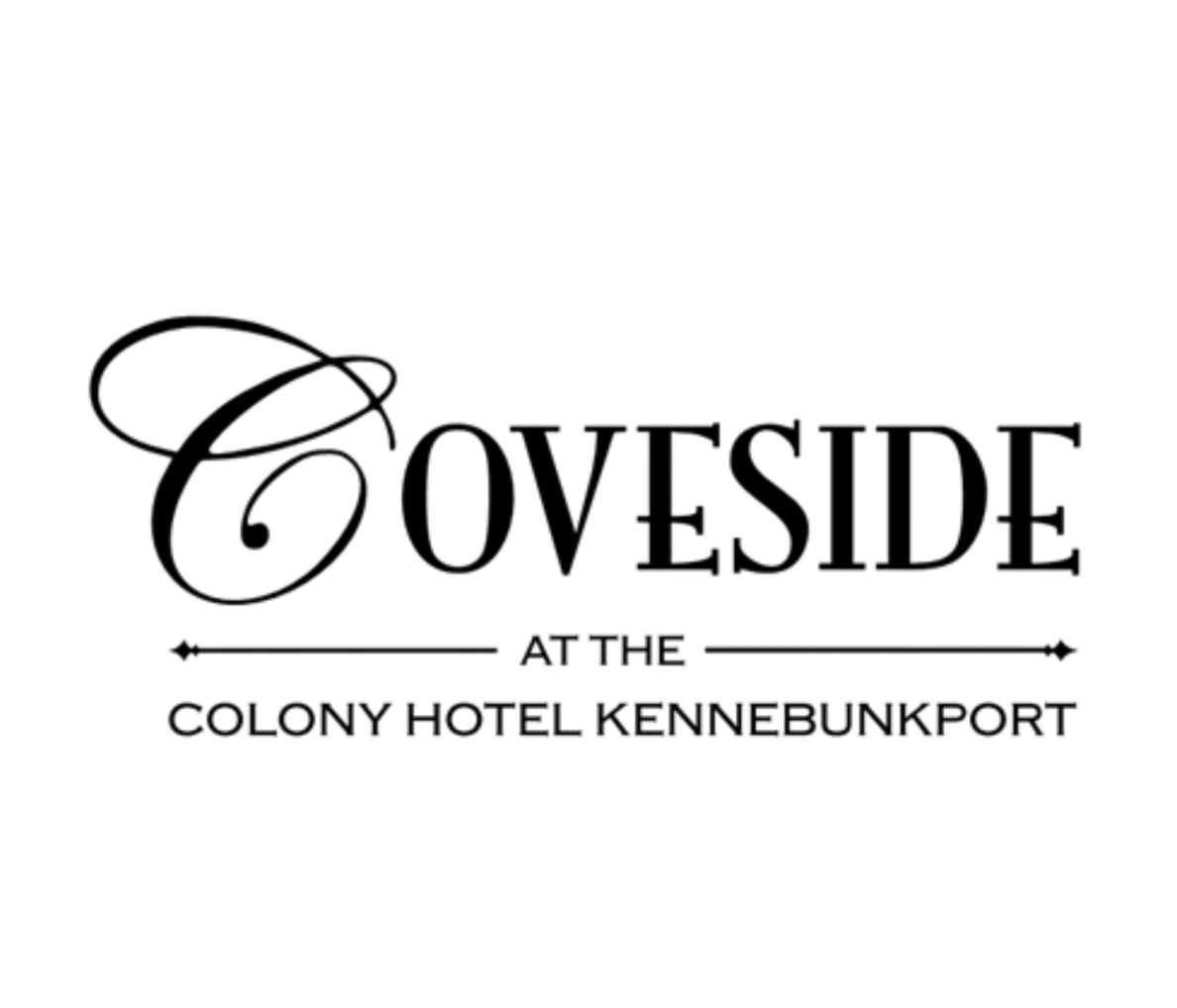 The image shows a logo that reads "OCEANILE AT THE COLONY HOTEL, KENNEBUNKPORT" featuring a stylized seashell design.